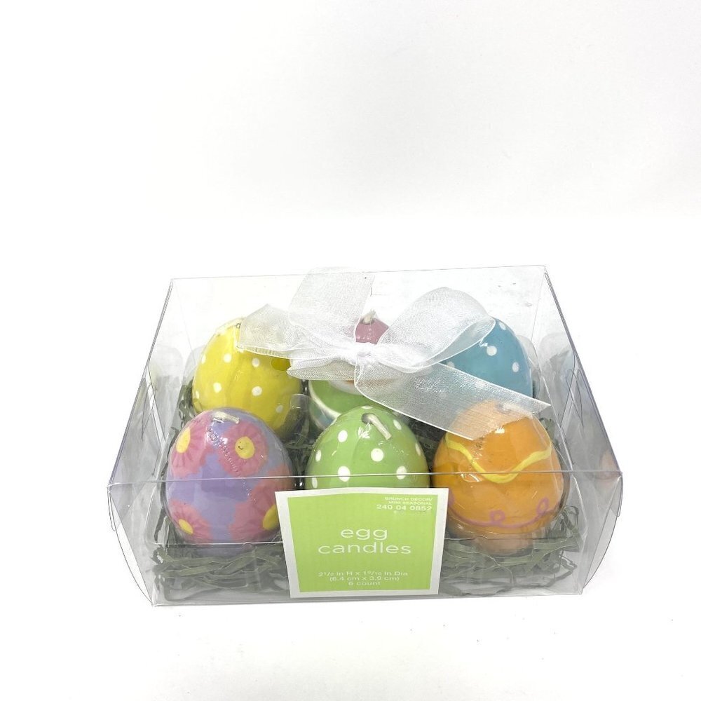 Target 6 Easter Egg Shaped Candles Bed Of Grass Gift Box